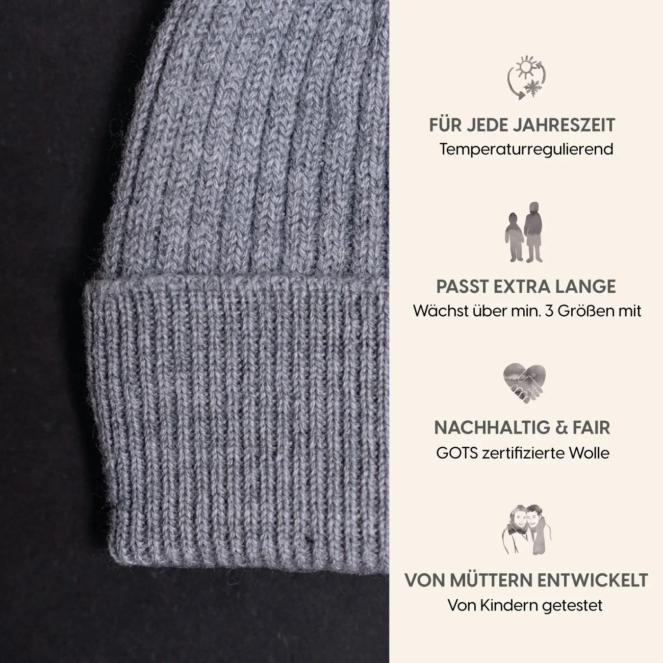THE WOOLLY BEANIE - cloud grey - Image 7