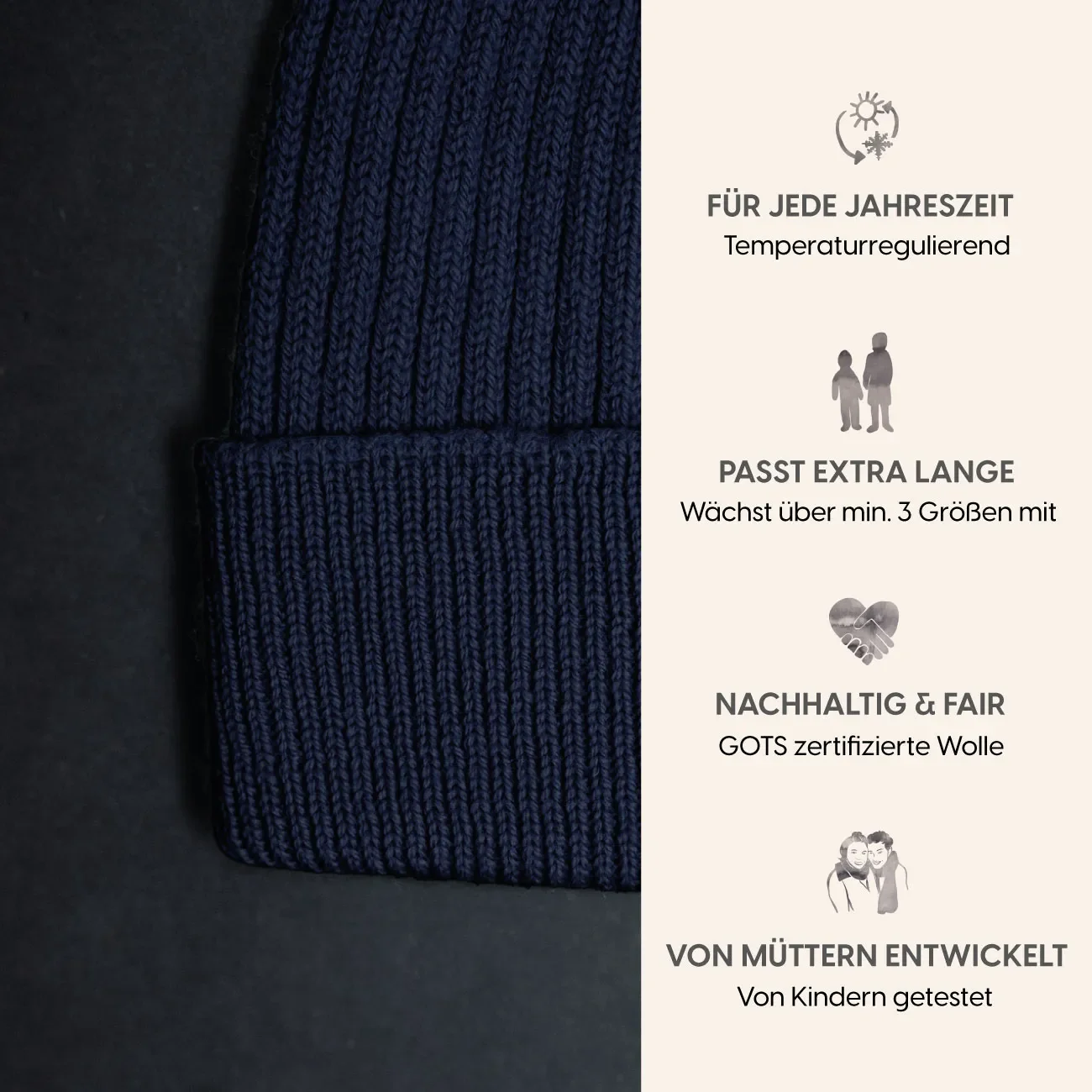THE WOOLLY BEANIE - midnight blue - Image 7