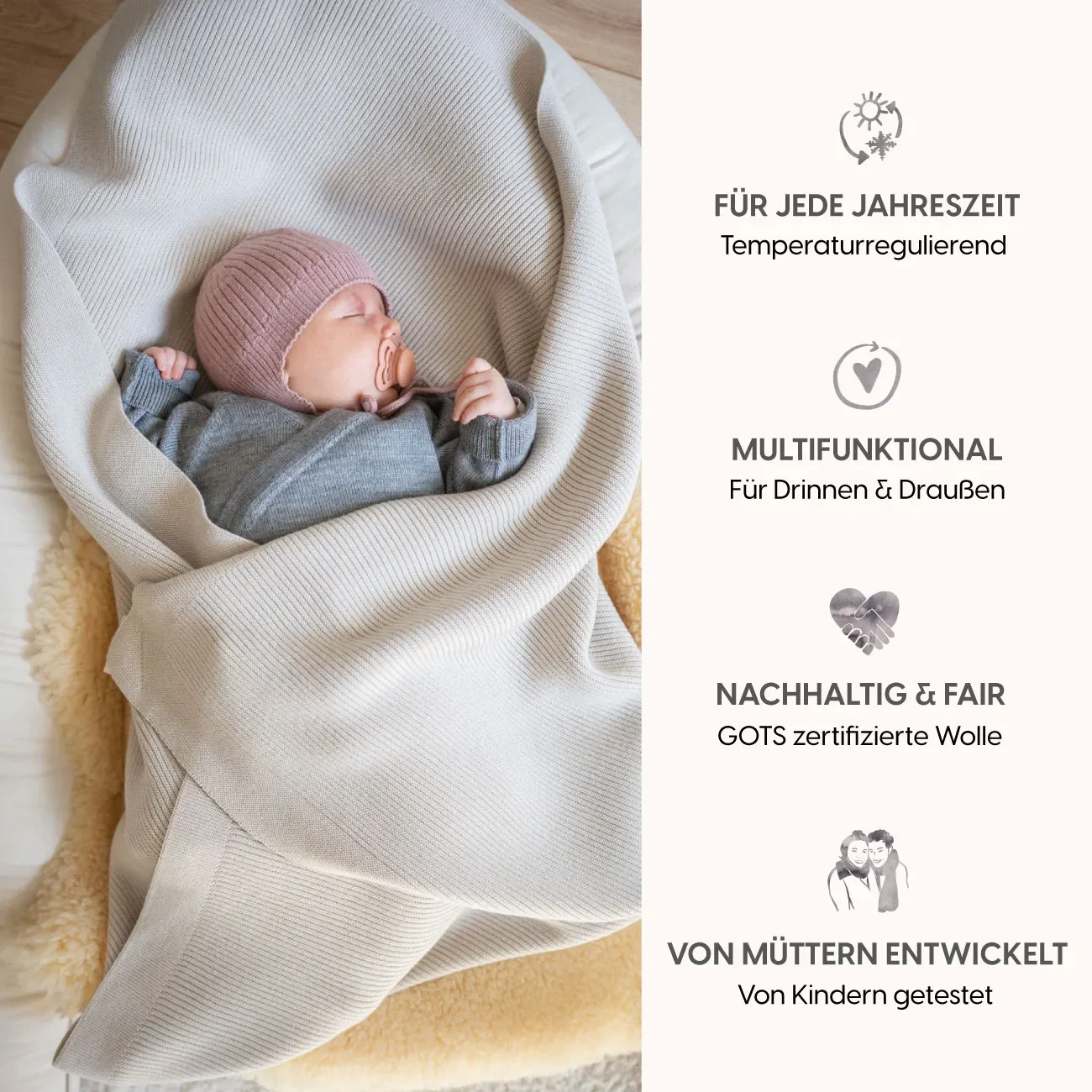 THE WOOLLY RIB BLANKET - rose - Image 9