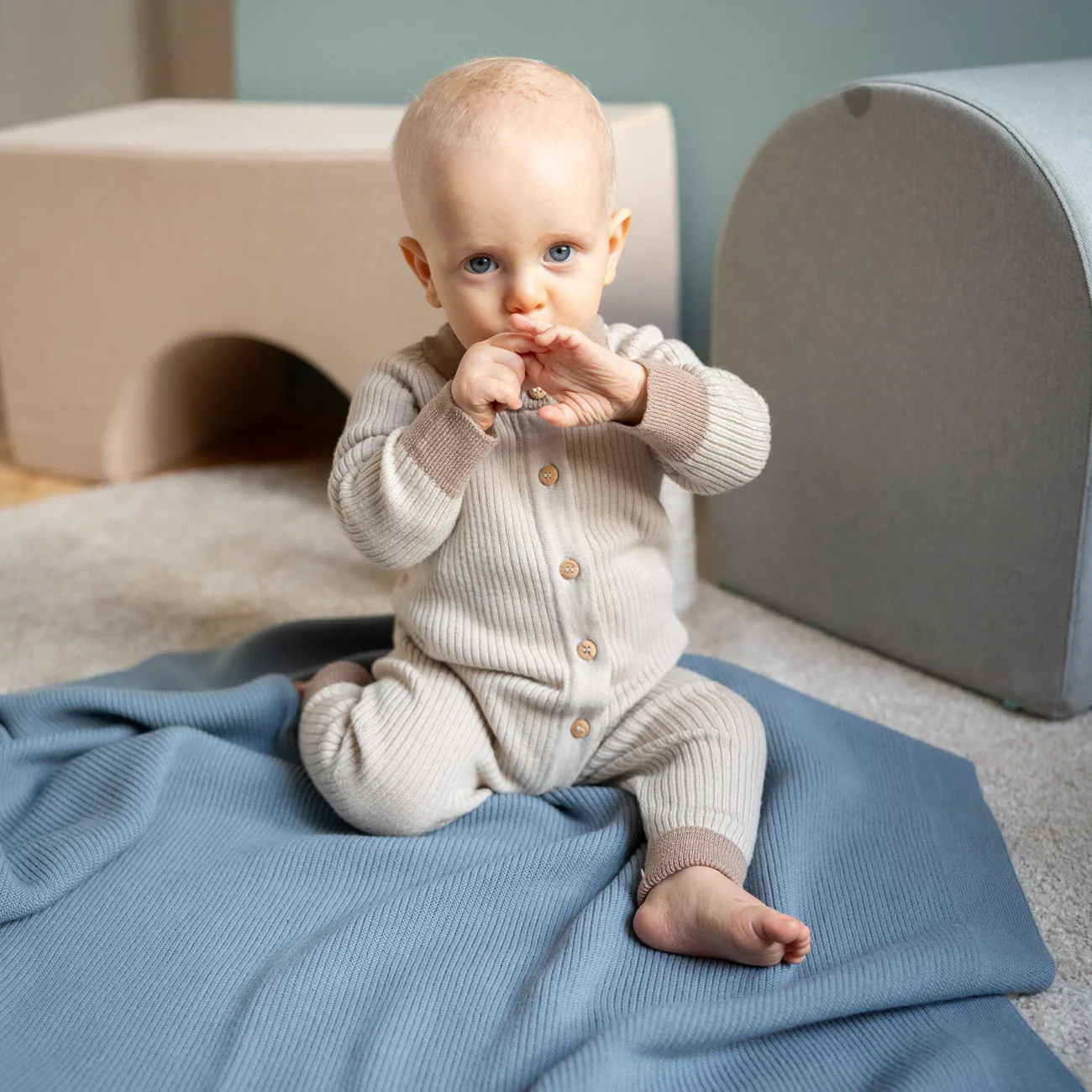 THE WOOLLY RIB BLANKET - rose - Image 8